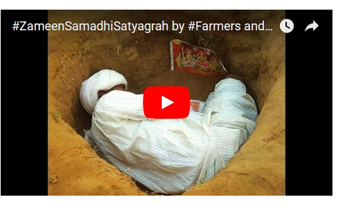 half buried farmers nindar jaipur zameen samadhi satyagarh