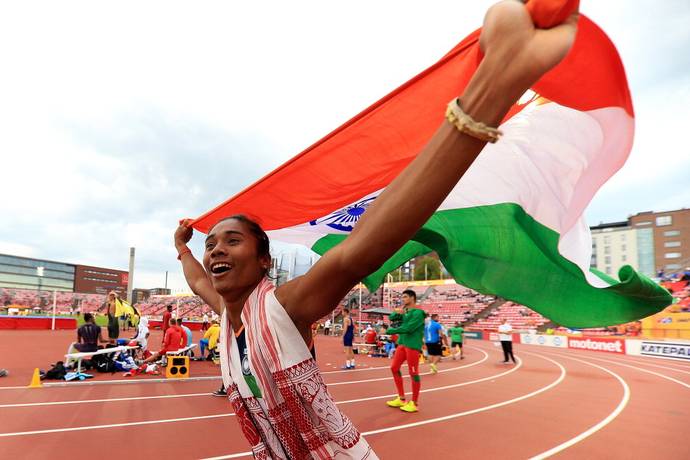 Athletics Sprint Hima Das caste athlete Assam gold Dhing Express golden Girl