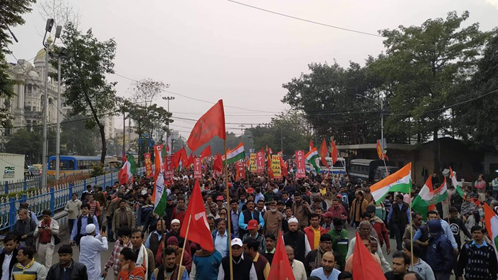 left front all india workers strike nrc caa
