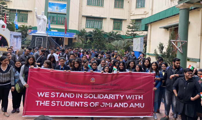 Students defy Sadhguru and PM Modi st xavier amu jamia nrc CAA NPR xaverians