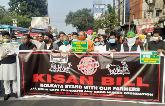 farmer anti-farm bills kolkata west bengal farmers' protest