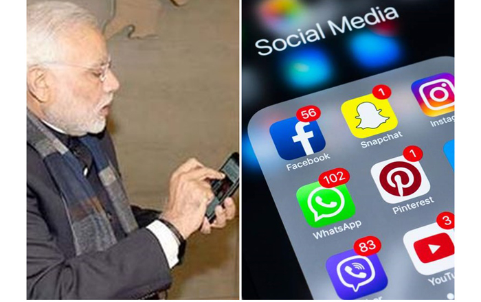 Narendra modi and social media twitter whatsapp facebook