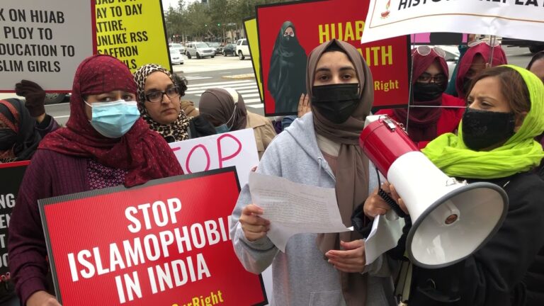 Indian Americans Protest Unconstitutional, Islamophobic Hijab Ban in Karnataka