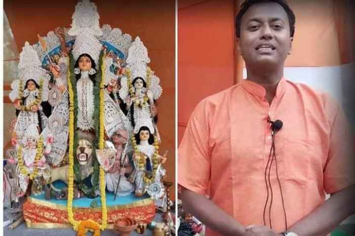 Organizer of Hindu Mahasabha Durga Puja, which depicts Bapu as Asura, fought election against Mamata