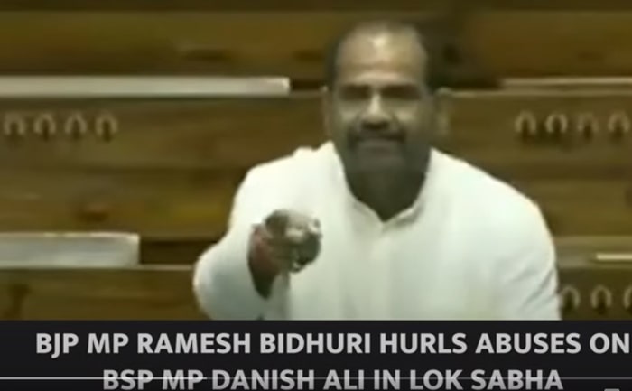 bjp mp ramesh bidhuri terrorist muslim danish ali hate speech inside parliament