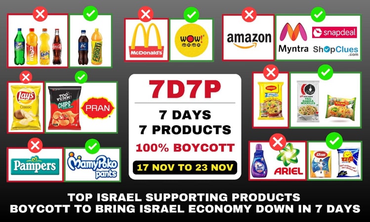Call of humanity: Join 7 Days 7 Products Boycott to save innocent lives in Palestine