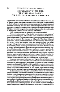 tagore palestine gaza israel Arabs Jewish Standard