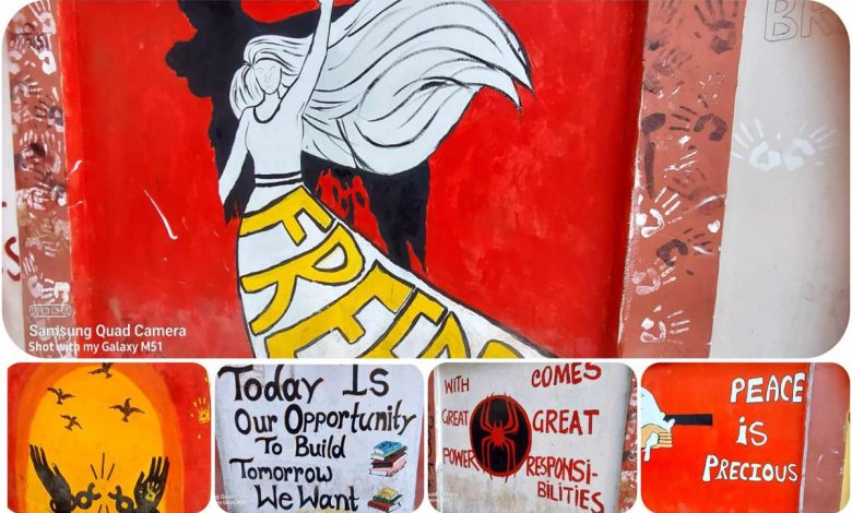 political crisis in bangladesh indian media propaganda wall graffiti