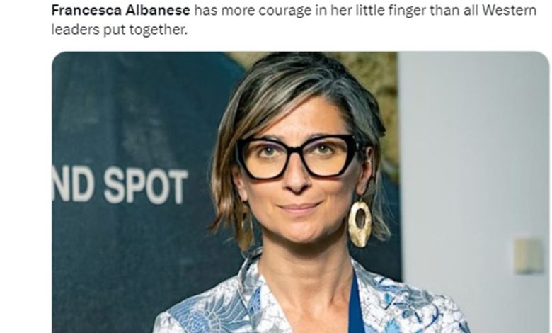 un special Rapporteur superpowers francesca albaneses gaza dossier