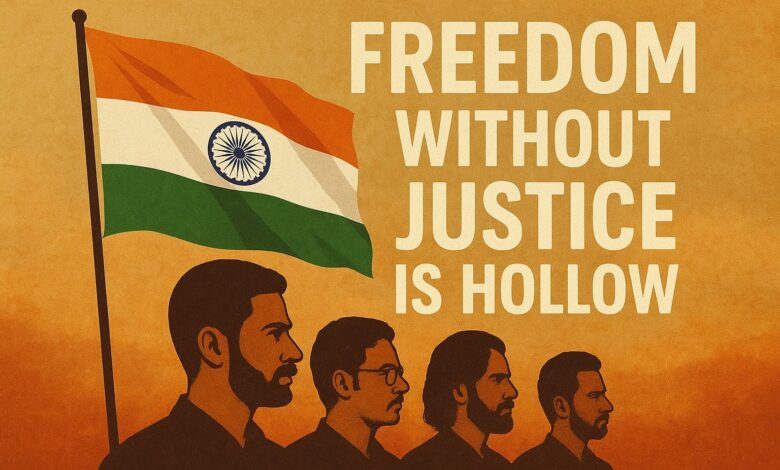 Indian independence day celebration 15 august justice equality freedom